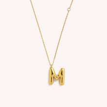 Load image into Gallery viewer, Bubble Initial Charm Necklaces- Gold: C
