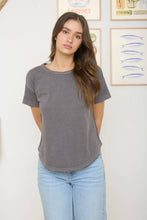 Load image into Gallery viewer, ROUND NECK SHORT SLEEVE EXPOSED SEAM KNIT TOP: TERRACOTTA
