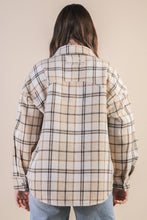 Load image into Gallery viewer, Oversized Checkered Casual Shacket Jacket: OLIVE MIX
