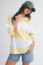 Load image into Gallery viewer, Polly Color Block Top: Lemon White / Contemporary
