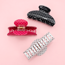 Load image into Gallery viewer, Polka Dot Hair Claw Clip | RED
