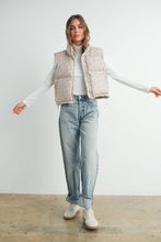 Load image into Gallery viewer, High Neck Floral Puffer Vest - BMJ7560: BLUSH / M
