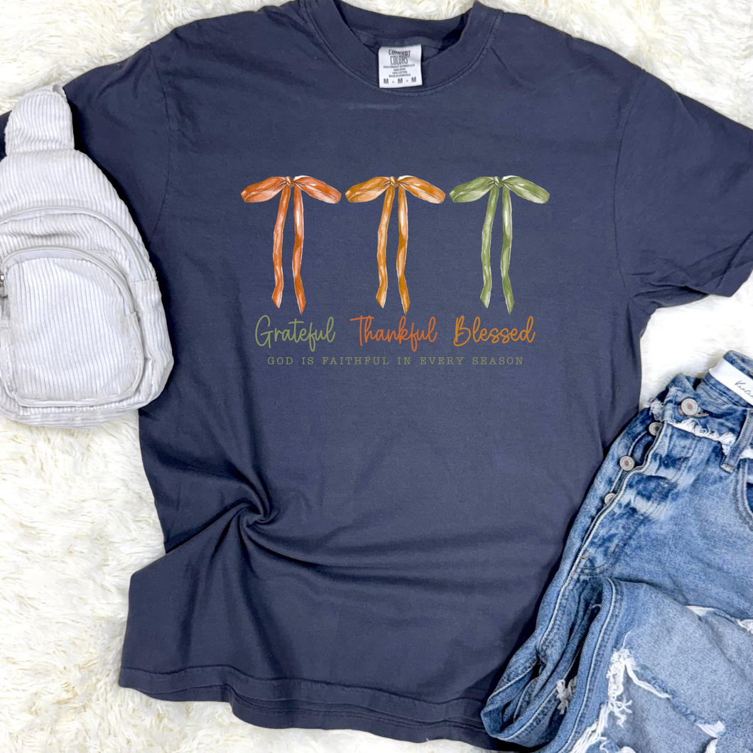Grateful Thankful Blessed Graphic Tee & Sweatshirt: / Tee