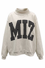 Load image into Gallery viewer, IT2594E-MIZ |  Polka-Dot Applique Mock-Neck Sweatshirt
: Ash grey / S/M-L/XL (3-3)
