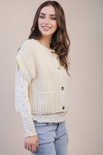 Load image into Gallery viewer, Oversized Button Down Knit Sweater Top: RED
