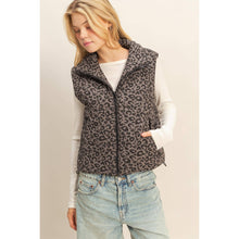 Load image into Gallery viewer, Leopard Print Puffer Vest: CREAM
