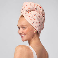 Load image into Gallery viewer, XL Hair Towel Wrap - Cherry Print
