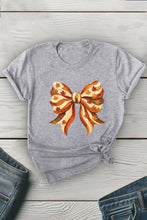 Load image into Gallery viewer, Autumn Fall Bow Paintstroke Like Unisex Round Neck Tee: Heather Grey / M / Graphic T-Shirt
