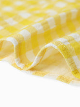 Load image into Gallery viewer, Single-Piece Baby Girl Plaid and Lemon Fruit-Themed Dress: Pale Yellow / 18-24 Months
