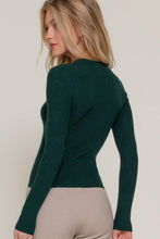 Load image into Gallery viewer, Long Sleeve Crew Neck Viscose Rib Sweater: Red-Red
