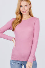 Load image into Gallery viewer, Long Sleeve Crew Neck Thermal Knit Top  : IVY-ivory
