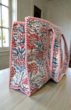 Load image into Gallery viewer, Millie Blue and Pink Floral Tote Bag
