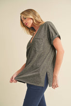 Load image into Gallery viewer, Zoie V-Neck Short Sleeve: Chocolate / Contemporary
