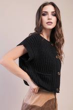 Load image into Gallery viewer, Oversized Button Down Knit Sweater Top: RED
