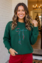 Load image into Gallery viewer, LAS Christmas Back Plaid Bow Knot Ribbon Sweater (S-XL): Blackish Green / L
