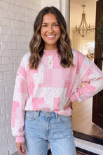 Load image into Gallery viewer, LAS Patchwork Floral Print Mock Neck Sweatshirt (S-XL): Green / S
