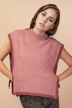 Load image into Gallery viewer, Side Tie Detail Knit Sweater Vest Top: OATMEAL
