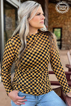Load image into Gallery viewer, Pep Rally Mesh Top Gold &amp; Black
