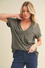 Load image into Gallery viewer, Zoie V-Neck Short Sleeve Top: Oat / Contemporary
