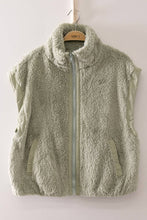 Load image into Gallery viewer, NJ90484-Cozy Sherpa Puffer Vest: SAGE / S-M-L/2-2-2

