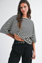 Load image into Gallery viewer, Oversized Stripe Boyfriend Tee: Tan / Contemporary
