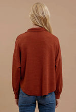 Load image into Gallery viewer, Brick Raw Edge Knit Top
