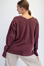 Load image into Gallery viewer, PIGMENT WASHED COTTON V-NECK TOP: Regency Green

