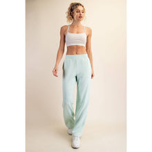 Load image into Gallery viewer, MODAL SCUBA PIPING STRAIGHT PANT: Black/Cream
