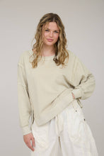 Load image into Gallery viewer, WASHED EXTENDED SHOULDER KNIT TOP: OATMEAL
