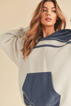 Load image into Gallery viewer, Lari Hooded Sweatshirt: White / Blue / Pullover
