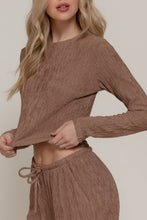Load image into Gallery viewer, Long Sleeve Crew Neck Top: Wine
