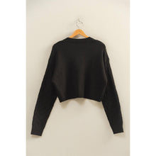 Load image into Gallery viewer, Cropped Cable Knit Sweater: ALPACA
