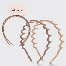 Load image into Gallery viewer, Recycled Plastic Zig Zag Headband 2pc - Neutral
