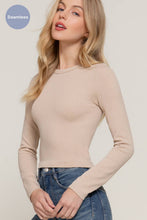 Load image into Gallery viewer, Long Sleeve Crew Neck Rib Seamless Top: HGY-grey marl / S/M
