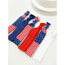 Load image into Gallery viewer, American Flag Hair Tie Bracelet Set: MIX COLOR / ONE
