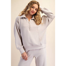 Load image into Gallery viewer, MODAL SCUBA PIPING QUARTER ZIP PULLOVER: Black/Cream
