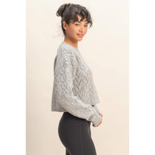 Load image into Gallery viewer, Cropped Cable Knit Sweater: ALPACA
