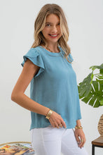 Load image into Gallery viewer, TULIP SLEEVE BACK BUTTON BLOUSE: KELLY GREEN
