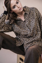 Load image into Gallery viewer, Oversized Leopard Printed Button Down Shirt: MOCHA MIX
