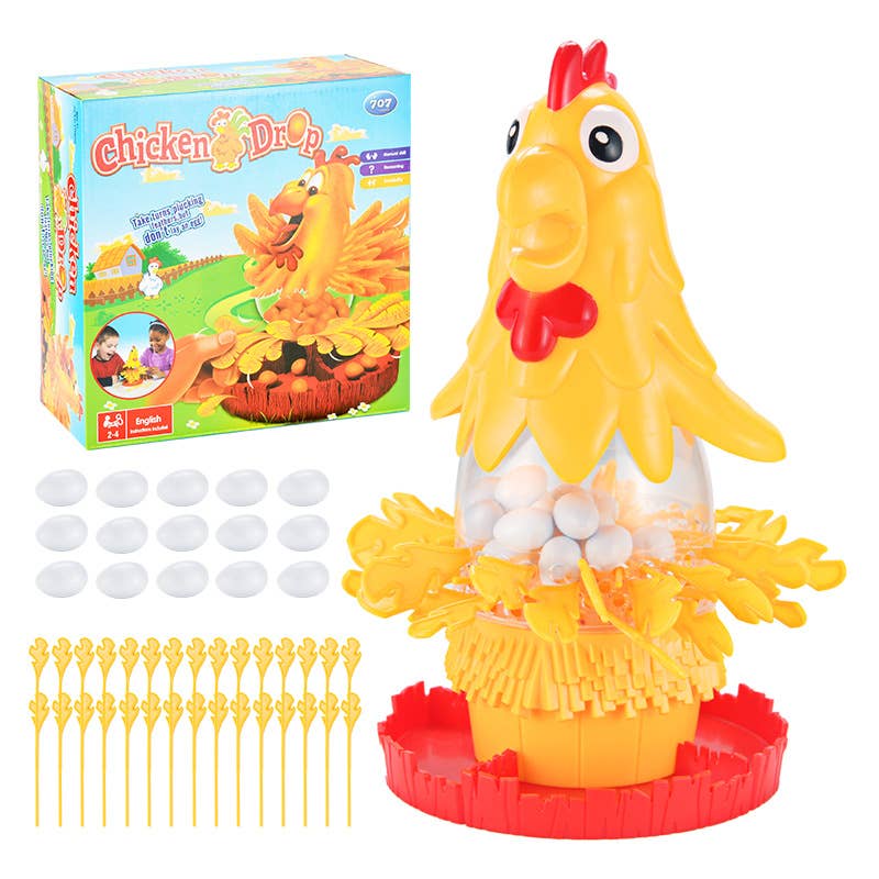 Chicken Laying Eggs Game - Fun Tabletop game for 2-4 Players: Yellow / One Size