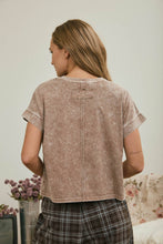 Load image into Gallery viewer, WASHED SHORT SLEEVE BOXY KNIT TOP : GREY
