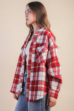 Load image into Gallery viewer, Oversized Checkered Casual Shacket Jacket: OLIVE MIX
