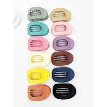 Load image into Gallery viewer, 12 Colors of Oval Shape Flat Hair Claw: MIX COLOR / ONE(12)
