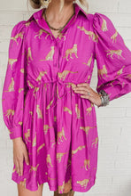 Load image into Gallery viewer, Cheetah Drawstring Waist Dress
