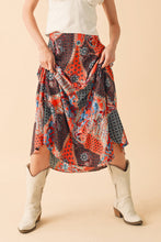 Load image into Gallery viewer, Bradyn Print Skirt: Tan/Orange / Contemporary

