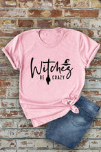 Load image into Gallery viewer, Witches be crazy, Halloween, Unisex Round Neck T-Shirt: Black/Orange / M
