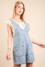 Load image into Gallery viewer, Washed Denim Casual Romper: SAGE
