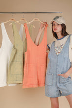 Load image into Gallery viewer, Washed Denim Casual Romper: SAGE
