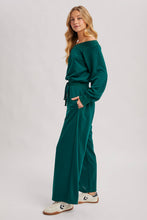 Load image into Gallery viewer, WIDE NECK OFF THE SHOULDER KNIT JUMPSUIT: IVORY
