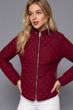 Load image into Gallery viewer, Suede Piping Detail Rib Quilted Padding Jacket : TAUPE
